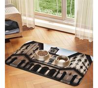 Old Architecture Tapis d'alimentation antidérapant en cuir absorbant pour animal domestique 30 x 45 cm, séchage rapide, imperméable, lavable