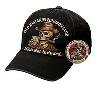 Old Bastard Bourbon Club Collector's Edition Set réglable Whisky Skull Baseball Cap Andold Bastards Bourbon Club Coin, Noir , Taille unique