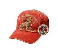 Old Bastard Bourbon Club Collector's Edition Set réglable Whisky Skull Baseball Cap Andold Bastards Bourbon Club Coin, Rouge, Taille unique