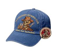 Old Bastard Bourbon Club Collector's Edition Set réglable Whisky Skull Baseball Cap Andold Bastards Bourbon Club Coin, bleu clair, Taille unique