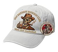 Old Bastard Bourbon Club Collector's Edition Set réglable Whisky Skull Baseball Cap Andold Bastards Bourbon Club Coin, blanc, Taille unique