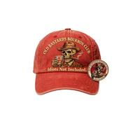 Old Bastards Bourbon Club Casquette de baseball avec pièce commémorative Édition Collector Motif tête de mort Whisky Rouge, a, 4
