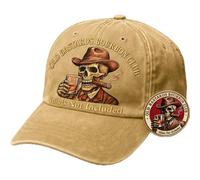 Old Bastards Bourbon Club Casquette de baseball avec pièce commémorative Édition Collector Motif tête de mort Whisky Rouge, b, 4