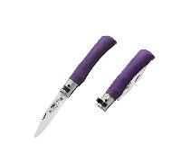 OLD BEAR® S - ACIER INOXYDABLE SATINÉ, MANCHE EN LAMINÉ VIOLET, POINTE ARRONDIE 9357/17_MPK