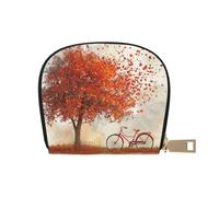 Old Bike Under the Tree - Porte-monnaie en cuir pour homme et femme, joli porte-cartes de crédit, fermeture éclair, blanc, taille unique