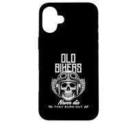 « Old Bikers Never Die They Burn Out » Motor Dads Grandads Men Coque pour iPhone 16 Plus