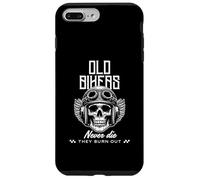 « Old Bikers Never Die They Burn Out » Motor Dads Grandads Men Coque pour iPhone 7 Plus/8 Plus