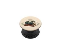 Old Books & Tea Cup Coin de Lecture Confortable avec Bijou Tone Art PopSockets PopGrip Adhésif
