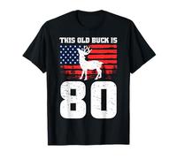 Old Buck Hunters Chapeau de fête d'anniversaire 80 ans Motif cerf T-Shirt