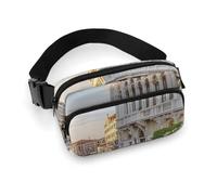 Old Buildings Sac banane tendance avec sangle réglable pour entraînement en plein air cyclisme Unisexe Blanc 20 x 13 cm, blanc, 20x13cm, Sac banane
