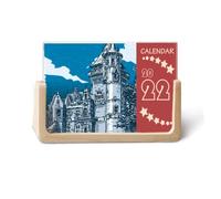 Old Castle Calendrier de bureau 2022 avec emblème médiéval des chevaliers d'Europe 12 mois