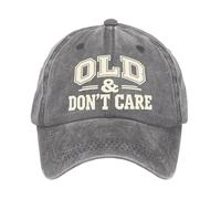 Old & Don't Care Baseball Cap | Vintage Distressed Adjustable Unisex Hat | for Running Travel Sports Daily Hiking Picnic Fishing Shopping