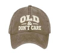 Old & Don't Care Baseball Cap | Vintage Distressed Adjustable Unisex Hat | for Running Travel Sports Daily Hiking Picnic Fishing Shopping