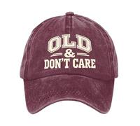 Old & Don't Care Baseball Cap | Vintage Distressed Adjustable Unisex Hat | for Running Travel Sports Daily Hiking Picnic Fishing Shopping