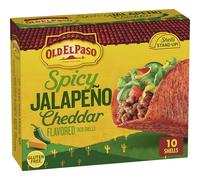 Old El Paso Coquilles de tacos Stand 'N Stuff aromatisées au cheddar épicé, sans gluten, 153 ml