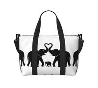 Old Elephant and Young Elephant Sac de voyage à bandoulière Sac à main Sac à main Sac de sport et de fitness Sac de voyage, Noir , Taille unique