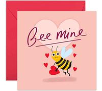 Old English Co. Bee Mine Carte d'anniversaire romantique avec inscription « Bee Mine » pour elle et lui,Saint-Valentin pour petit ami, petite amie, mari, épouse,Intérieur vierge et enveloppe incluse