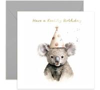 Old English Co. Carte d'anniversaire Koality pour elle - Carte d'anniversaire en forme d'ours koala mignon pour maman, papa, fille, fils - Carte d'anniversaire en feuille d'or pour homme et femme |