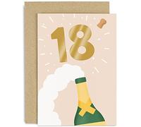 Old English Co. Carte d'anniversaire spéciale 18 ans pour lui et elle - Carte de dix-huitième anniversaire en feuille d'or pour fils, fille, nièce, neveu, filleul, filleule | Intérieur vierge avec