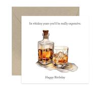 Old English Co. Carte d'anniversaire Whiskey pour papa - Cartes d'anniversaire hilarantes et grossières pour homme - Carte d'anniversaire pour homme - Carte d'anniversaire 35e, 40e, 50e, 60e, 70e, 80e