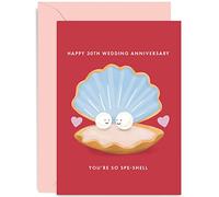 Old English Co. Carte de 30e anniversaire de mariage - Carte d'anniversaire de perles - Carte amusante de 30e anniversaire de mariage pour mari ou femme - Perle de palourde anniversaire de mariage