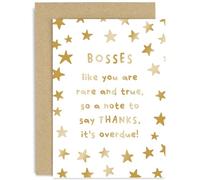 Old English Co. Carte de remerciement Boss - Cadeau pour patron - Carte d'adieu, de retraite pour patron - Carte pour lui ou elle - Carte souvenir sentimentale pour homme et femme | Intérieur vierge