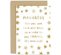 Old English Co. Carte de remerciement pour manager - Cadeau pour manager - Carte d'adieu, de retraite pour manager - Carte pour lui ou elle - Carte souvenir sentimentale pour homme et femme |