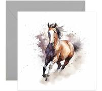 Old English Co. Carte de vœux aquarelle cheval qui coule pour anniversaire - Jolie carte d'anniversaire pour maman, grand-mère, elle - Carte d'art de la faune pour penser à vous, merci, juste parce |