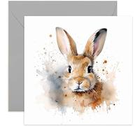 Old English Co. Carte de vœux aquarelle lapin pour anniversaire - Jolie carte d'anniversaire pour maman, grand-mère, elle - Carte d'art de la faune pour penser à vous, merci, juste parce | Enveloppe