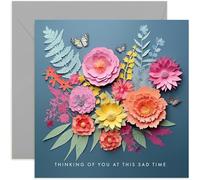Old English Co. Carte de vœux pour amis et famille Motif floral - Carte de condoléances sincères pour femme - Condoléances profondes - Get Well, Sorry | Pas 3D