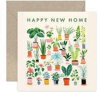 Old English Co. Carte élégante Happy New Home - Plantes d'intérieur - Carte de pendaison de crémaillère pour couple - Jolie carte de félicitations pour elle et lui | Intérieur vierge avec enveloppe