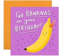 Old English Co. Go Bananas Carte d'anniversaire amusante pour lui | Carte d'anniversaire humoristique pour homme - Papa, frère, oncle, neveu, fils | Intérieur vierge avec enveloppe