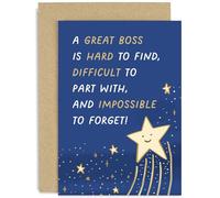 Old English Co. Jolie carte de remerciement pour homme et femme - Carte d'étoile du patron - Carte pour départ de patron, carte d'adieu pour elle ou lui - Carte de remerciement | Intérieur vierge avec