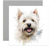 Old English Co. West Highland White Terrier Carte de bébé en fourrure pour lui ou elle | Intérieur vierge
