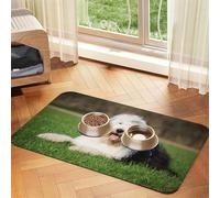 Old English Sheepdog Dog,Waterproof Pet Feeding Mat,PU Leather Placemats for Cat Dog Water Bowl,Food Mats,30x45cm
