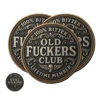 Old F*ckers Club - Pièce de membre à vie, Pièce de défi amusante « Old F*ckers Club » toujours en vie, Pièce de défi « No Rules No Filters » pour les farces entre amis et les vieux bâtards (3pcs)
