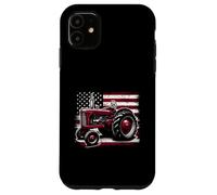 Old Farmall Cub Tracteur Drapeau américain Ferme Patriotique agricole Coque pour iPhone 11