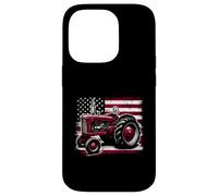 Old Farmall Cub Tracteur Drapeau américain Ferme Patriotique agricole Coque pour iPhone 14 Pro