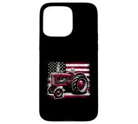 Old Farmall Cub Tracteur Drapeau américain Ferme Patriotique agricole Coque pour iPhone 15 Pro Max