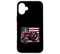 Old Farmall Cub Tracteur Drapeau américain Ferme Patriotique agricole Coque pour iPhone 16 Plus