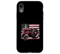 Old Farmall Cub Tracteur Drapeau américain Ferme Patriotique agricole Coque pour iPhone XR