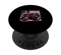 Old Farmall Cub Tracteur Drapeau américain Ferme Patriotique agricole PopSockets PopGrip Adhésif