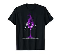 Old Fashioned Celebration Wine Lover Alcool père mère Homme Femme 70e célébration Vieilli avec grâce et vin T-Shirt