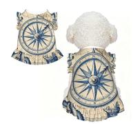 Old-fashioned Map XL Pet Apparel for Small Dogs Cute Summer Outfit for Puppy, Soft Breathable Pet Clothes for Cat