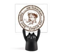 Old Fisherman Captain Classic Country City Support mémo dessin animé chat noir décoration