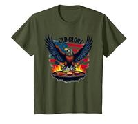 Old Glory Grill Master T-Shirt, Enfant, Olive, 3 Ans