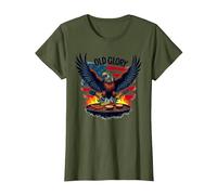 Old Glory Grill Master T-Shirt, Femme, Olive, 3XL