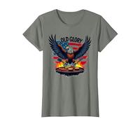 Old Glory Grill Master T-Shirt, Femme, Vert Kaki chiné, 3XL