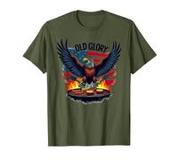 Old Glory Grill Master T-Shirt, Homme, Olive, 3XL