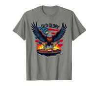 Old Glory Grill Master T-Shirt, Homme, Vert Kaki chiné, 3XL